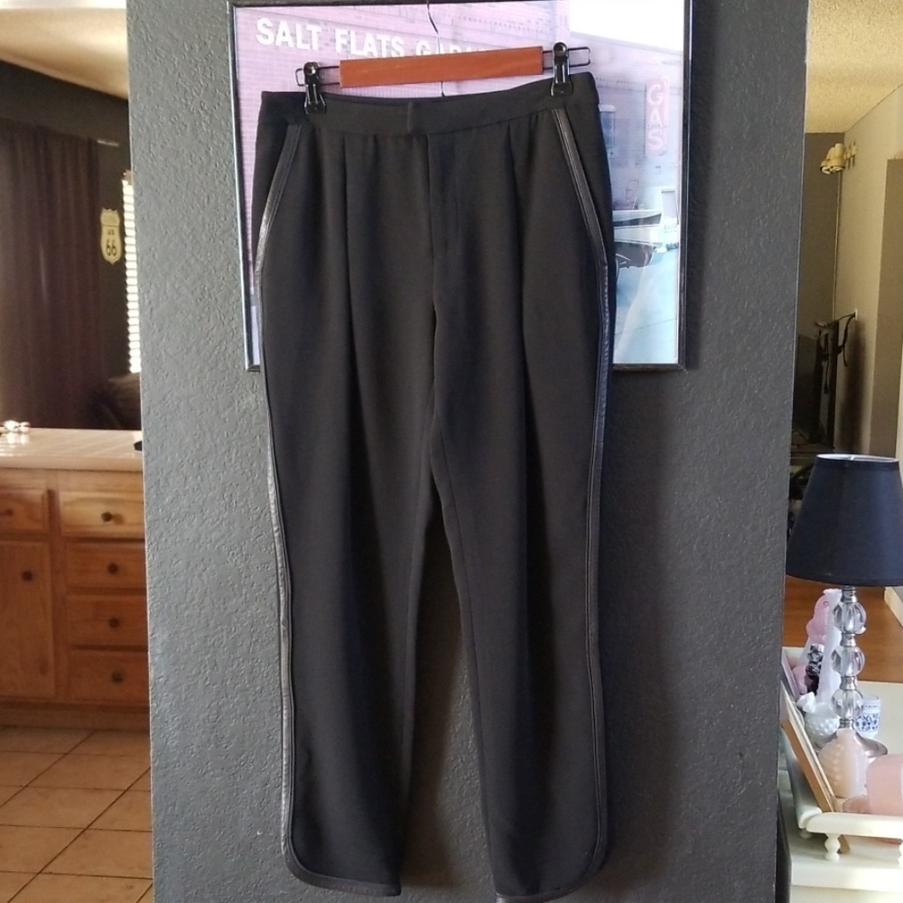 Rag & Bone black slacks/pants with leather trim size 4